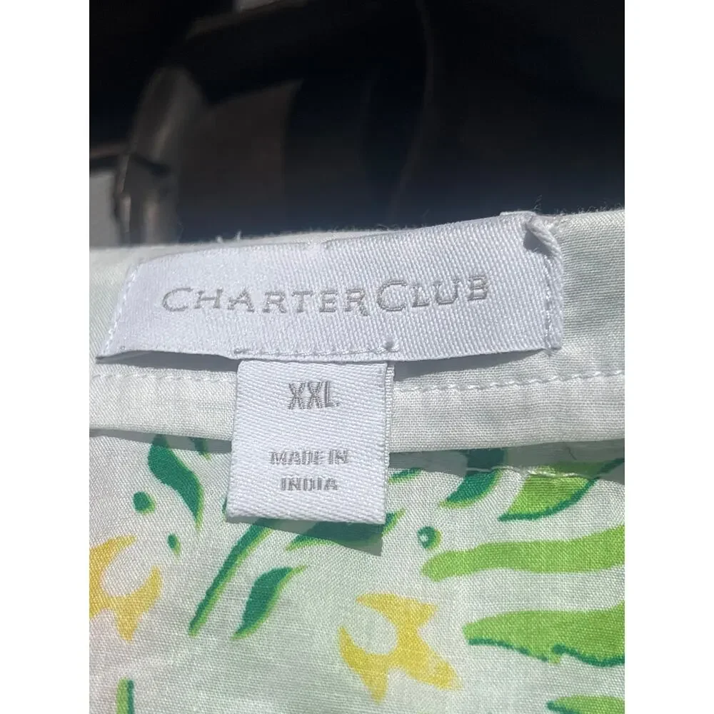 Charter Club Swim Cover Up Boho Tunic XXL Tropical Resortwear Cruise Beachy
